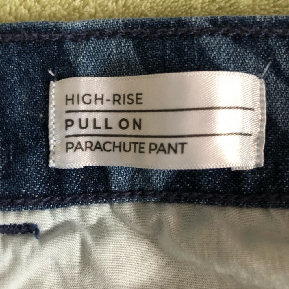 Lane Bryant jeans parachute cargo Petite Plus 22P pants denim blue leaf pattern - Picture 7 of 10